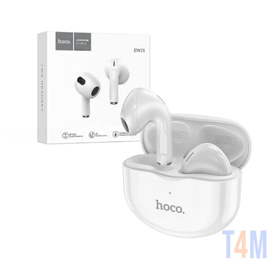 Auscultadores Sem Fio True Hoco EW35 Sonido Bluetooth V5.3 Branco